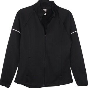 Danskin Jacket Reflective Womens Small Black‎ Running Workout Track Athletic Zip